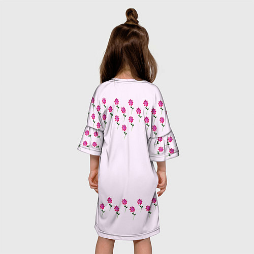 Детское платье Розовые цветы pink flowers / 3D-принт – фото 4