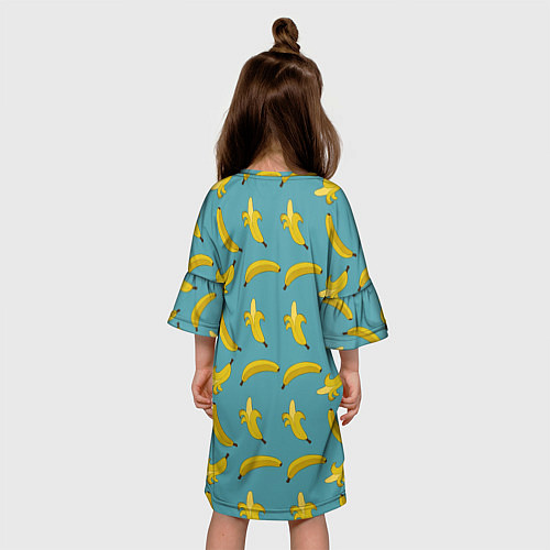 Детское платье Бананы Мятная / 3D-принт – фото 4