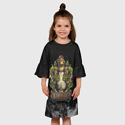 Платье клеш для девочки Valheim викинг и львы, цвет: 3D-принт — фото 2