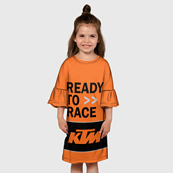 Платье клеш для девочки KTM READY TO RACE Z, цвет: 3D-принт — фото 2