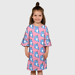 Платье клеш для девочки Дельфинчики Единорожки, цвет: 3D-принт — фото 2
