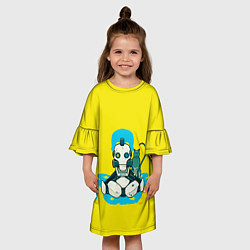 Платье клеш для девочки Любовь, смерть и роботы, цвет: 3D-принт — фото 2