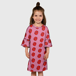 Платье клеш для девочки Губки, цвет: 3D-принт — фото 2