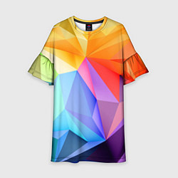 Платье клеш для девочки Радужная геометрия, цвет: 3D-принт