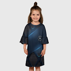 Платье клеш для девочки MERCEDES BENZ 3D Geometry 3Д, цвет: 3D-принт — фото 2