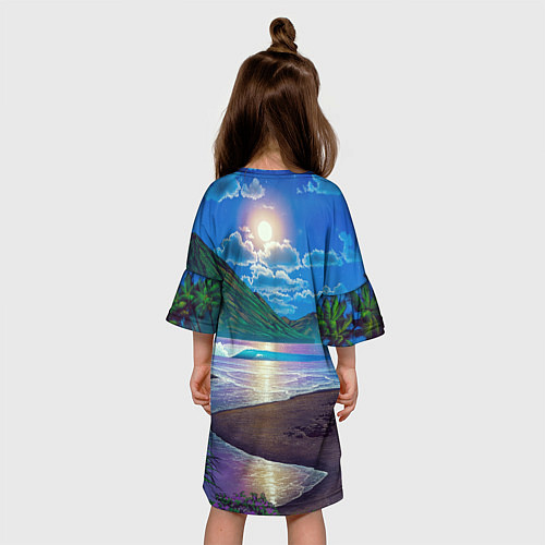 Детское платье Гавайский пейзаж / 3D-принт – фото 4