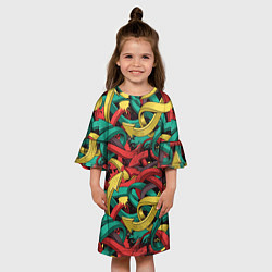 Платье клеш для девочки Граффити стрелки, цвет: 3D-принт — фото 2