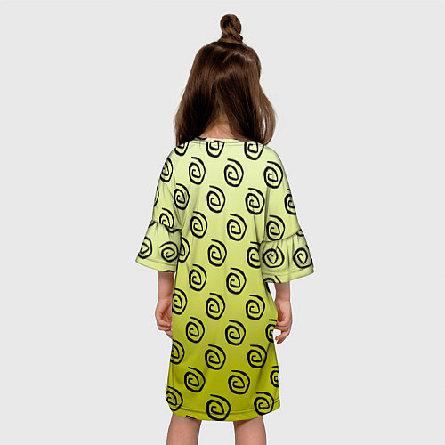 Детское платье Узор спиральки на желтом фоне / 3D-принт – фото 4