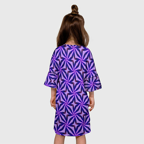 Детское платье Синие острые узоры / 3D-принт – фото 4