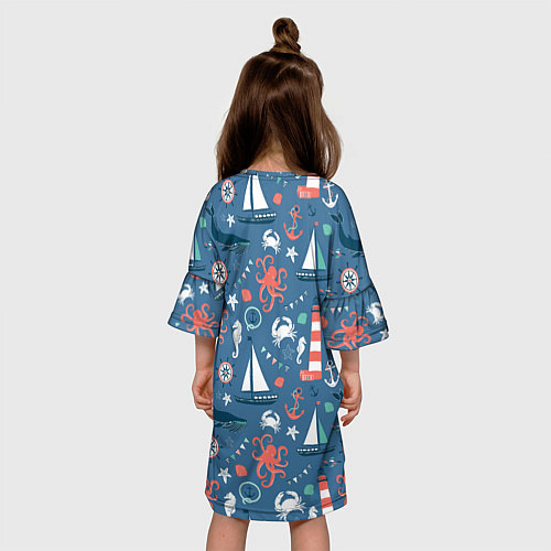 Детское платье Морские жители / 3D-принт – фото 4