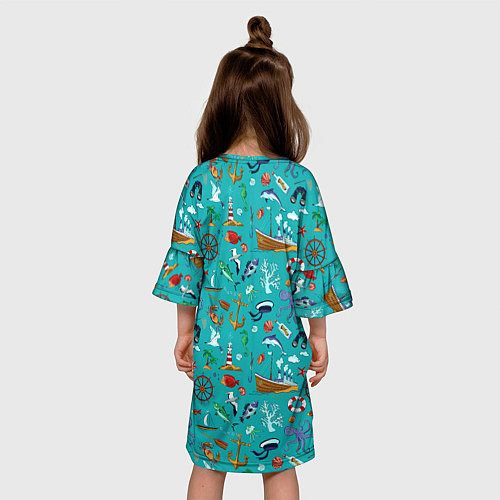 Детское платье Морские обитатели / 3D-принт – фото 4
