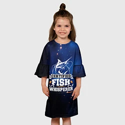 Платье клеш для девочки Тихая рыбалка, цвет: 3D-принт — фото 2