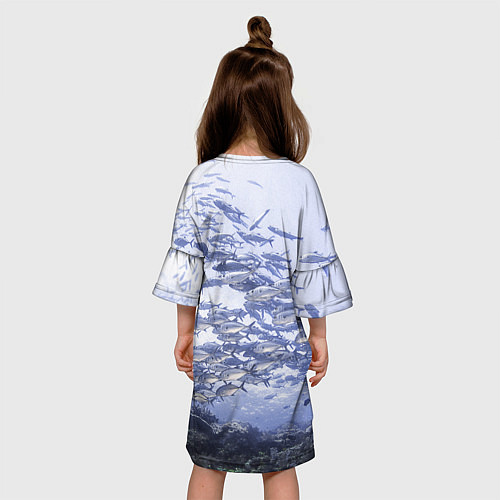 Детское платье Косяк рыбы / 3D-принт – фото 4