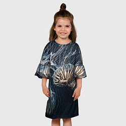 Платье клеш для девочки Рисунок медуза, цвет: 3D-принт — фото 2