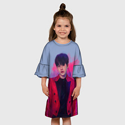 Платье клеш для девочки Kim Seokjin, цвет: 3D-принт — фото 2