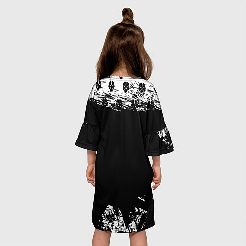 Детское платье Чёрный клевер череп демона / 3D-принт – фото 4