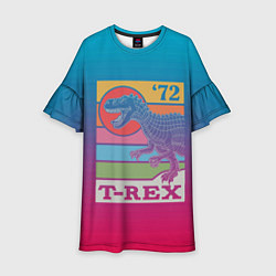 Платье клеш для девочки T-rex Dino 72, цвет: 3D-принт