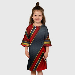 Платье клеш для девочки Black & Red 3D, цвет: 3D-принт — фото 2