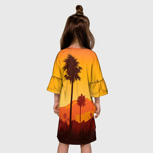Детское платье Лето, Пальмы, вечер / 3D-принт – фото 4