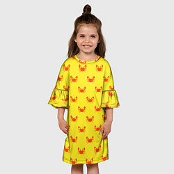 Платье клеш для девочки Крабы, цвет: 3D-принт — фото 2