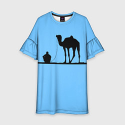 Платье клеш для девочки Верблюд, цвет: 3D-принт