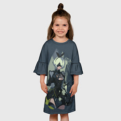 Платье клеш для девочки Nier automata, цвет: 3D-принт — фото 2