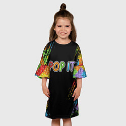 Платье клеш для девочки POP IT SIMPLE DIMPLE, цвет: 3D-принт — фото 2