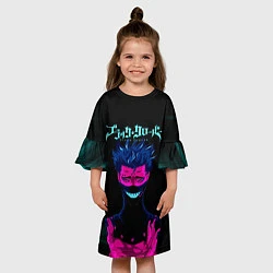 Платье клеш для девочки Зора Идеаре Чёрный клевер, цвет: 3D-принт — фото 2