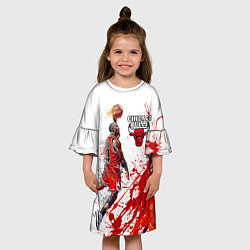 Платье клеш для девочки CHICAGO BULLS 9, цвет: 3D-принт — фото 2