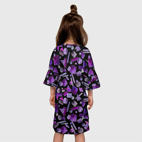 Детское платье Геометрический фиолетовый / 3D-принт – фото 4