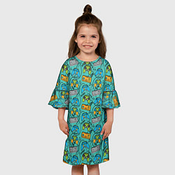 Платье клеш для девочки Джойстики, цвет: 3D-принт — фото 2