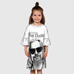 Платье клеш для девочки Just call me the Dude, цвет: 3D-принт — фото 2