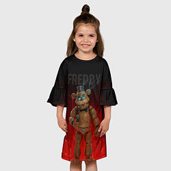 Платье клеш для девочки FNAF FREDDY, цвет: 3D-принт — фото 2