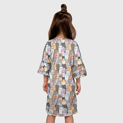 Детское платье Котики / 3D-принт – фото 4