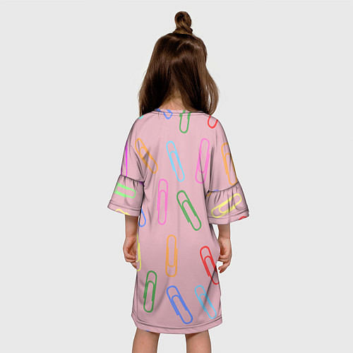 Детское платье Скрепки на пыльно розовом / 3D-принт – фото 4