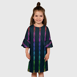 Платье клеш для девочки Скрепки, цвет: 3D-принт — фото 2