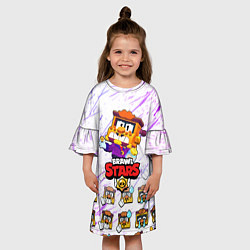 Платье клеш для девочки Грифф Griff PAINT, цвет: 3D-принт — фото 2