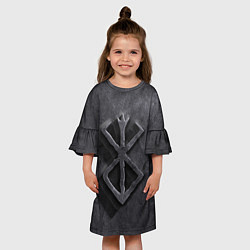 Платье клеш для девочки БЕРСЕРК камень, цвет: 3D-принт — фото 2