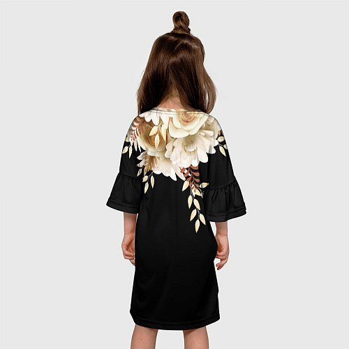 Детское платье Золотые Цветы / 3D-принт – фото 4