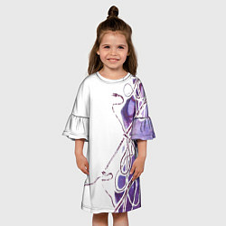 Платье клеш для девочки Фиолетовые нити, цвет: 3D-принт — фото 2