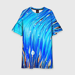 Платье клеш для девочки Морские водоросли!, цвет: 3D-принт