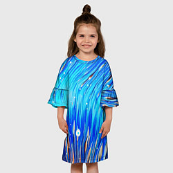 Платье клеш для девочки Морские водоросли!, цвет: 3D-принт — фото 2