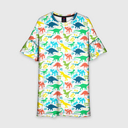 Платье клеш для девочки DINOSAUR, цвет: 3D-принт