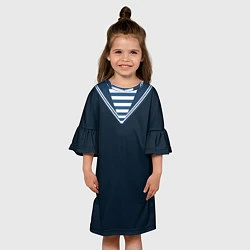 Платье клеш для девочки Матроска повседневная, цвет: 3D-принт — фото 2