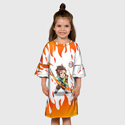 Платье клеш для девочки Kimetsu No Yaiba Zenitsu Z, цвет: 3D-принт — фото 2