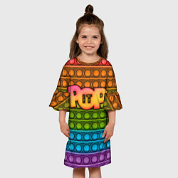 Платье клеш для девочки POP it ПУПЫРКА, цвет: 3D-принт — фото 2