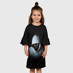 Платье клеш для девочки РАЗНОГЛАЗЫЙ КОТ COLORED EYES Z, цвет: 3D-принт — фото 2