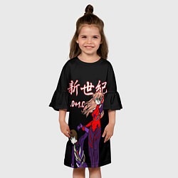 Платье клеш для девочки Евангелион 3 01 0, цвет: 3D-принт — фото 2