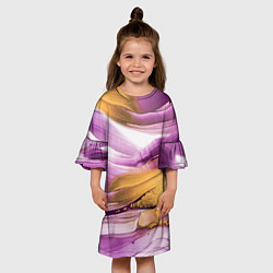 Платье клеш для девочки Наслоение красок, цвет: 3D-принт — фото 2
