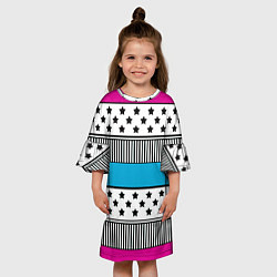 Платье клеш для девочки Молодежный современный узор, цвет: 3D-принт — фото 2